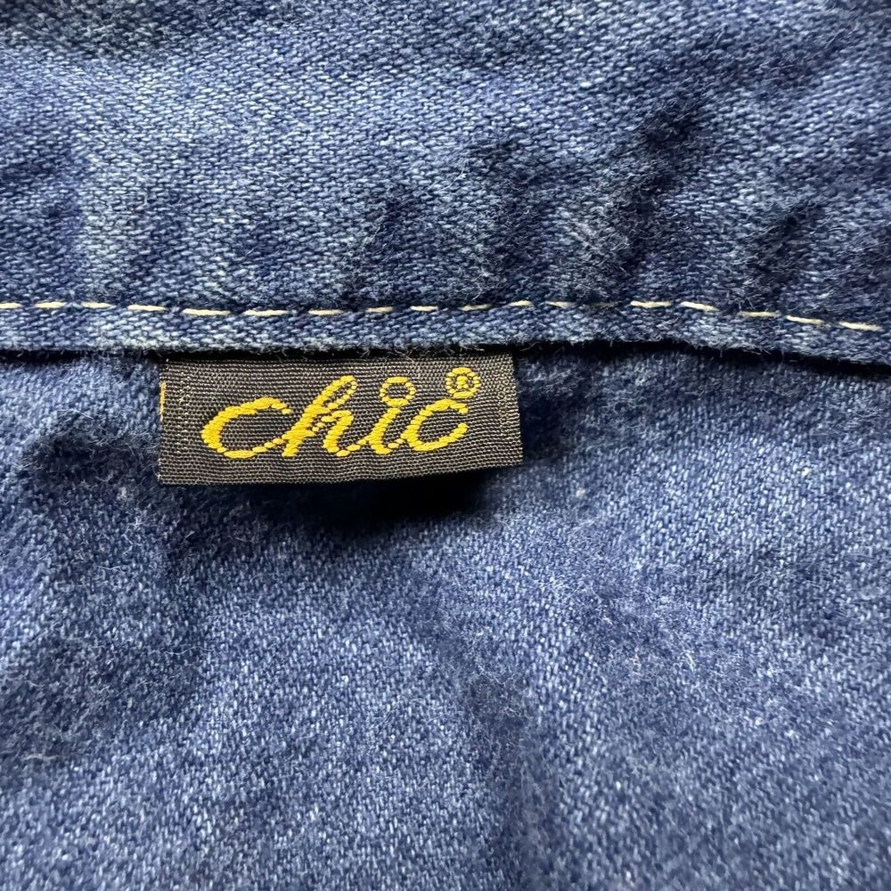 Vintage Chic denim mom skirt womens sz 12 denim made in USA waist 28 length 23.5 - Picture 2 of 8